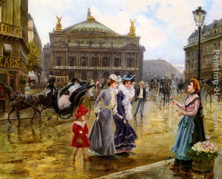 L'opera, Paris painting - Joaquin Pallares Y Allustante L'opera, Paris art painting